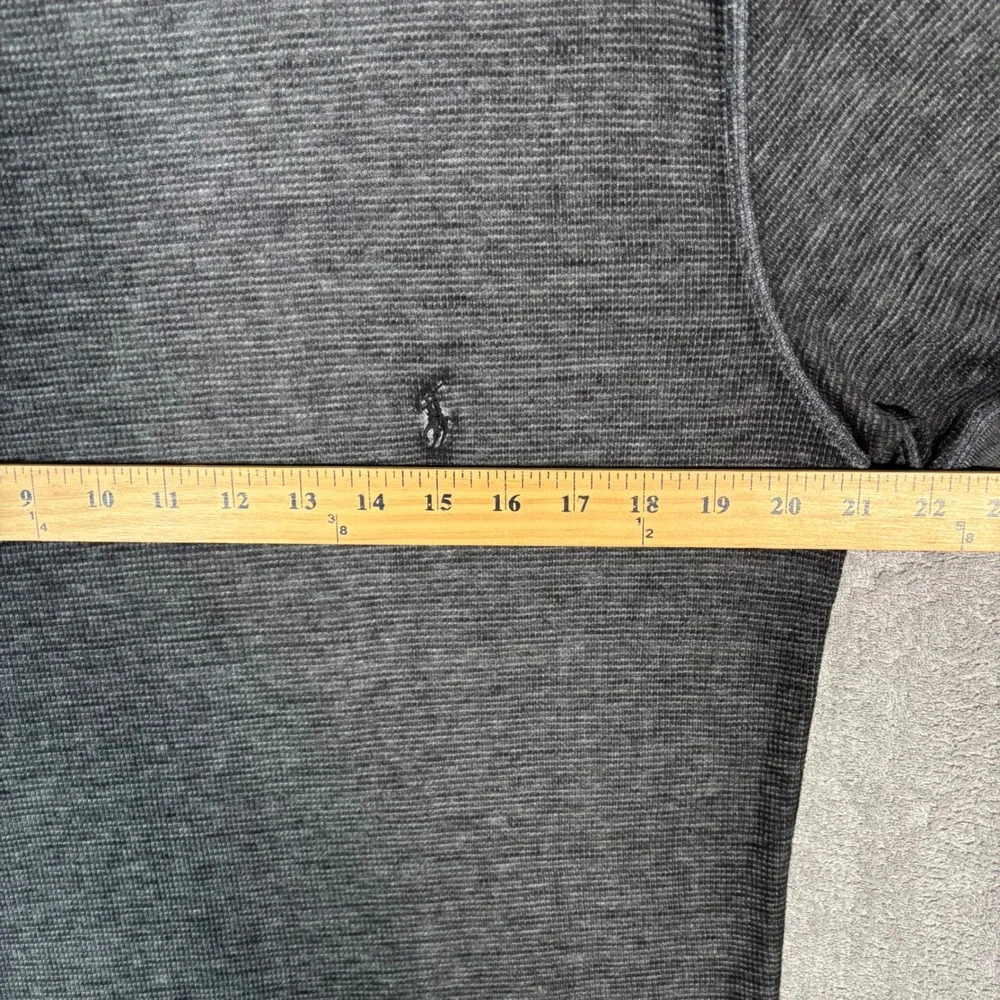 Polo Ralph Lauren Mens Large Charcoal Gray Waffle Knit Short Sleeve T-Shirt - Picture 9 of 11